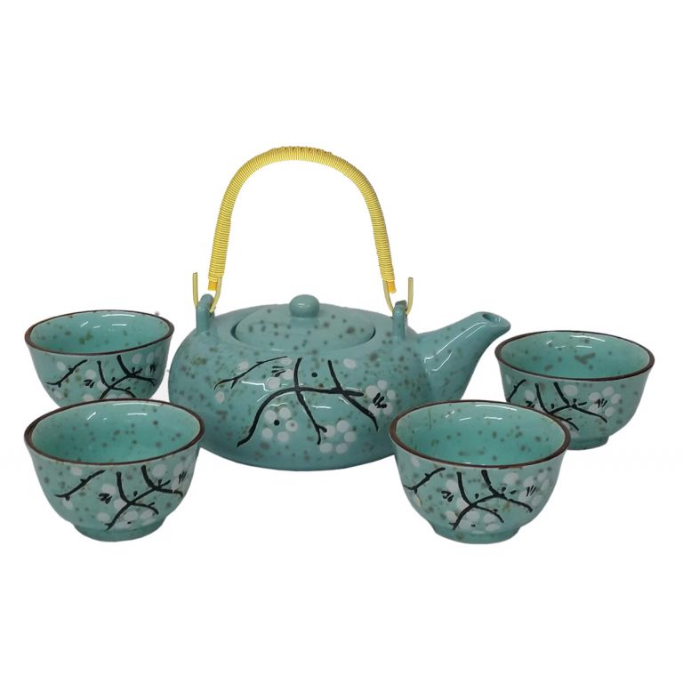 Duck-egg Floral Teaset